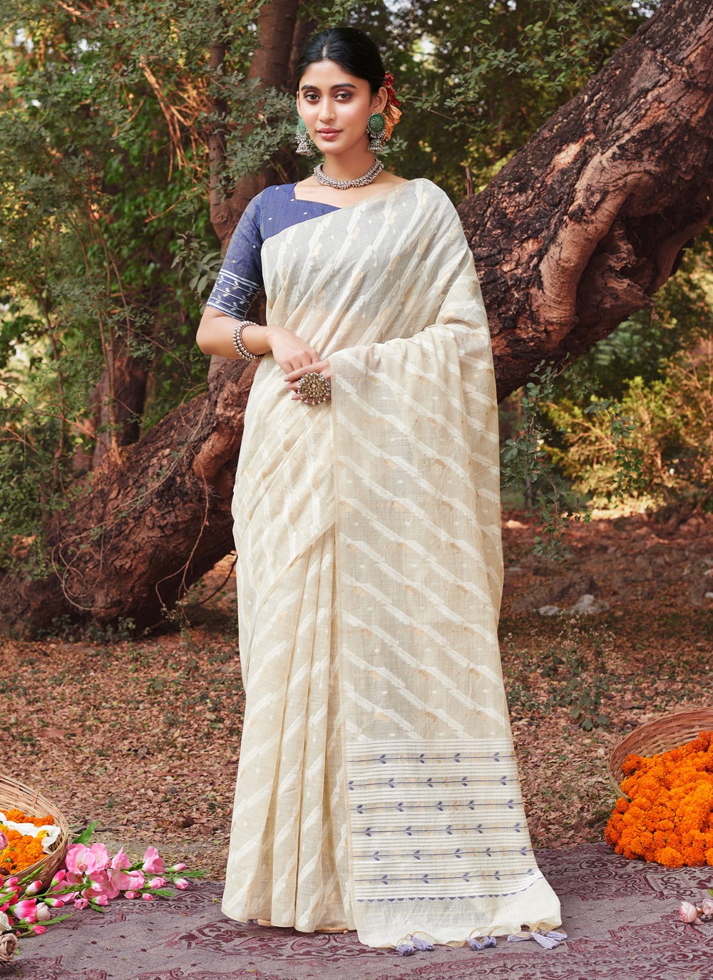 Traditional Thread Cotton Saree - S5941