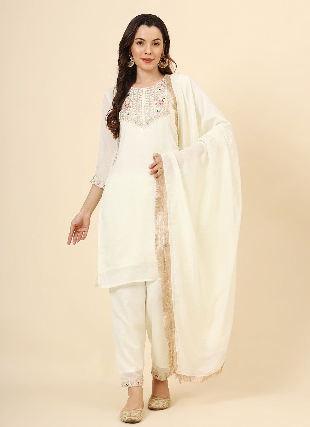 Vichitra Silk Pant Style Suit - T3465