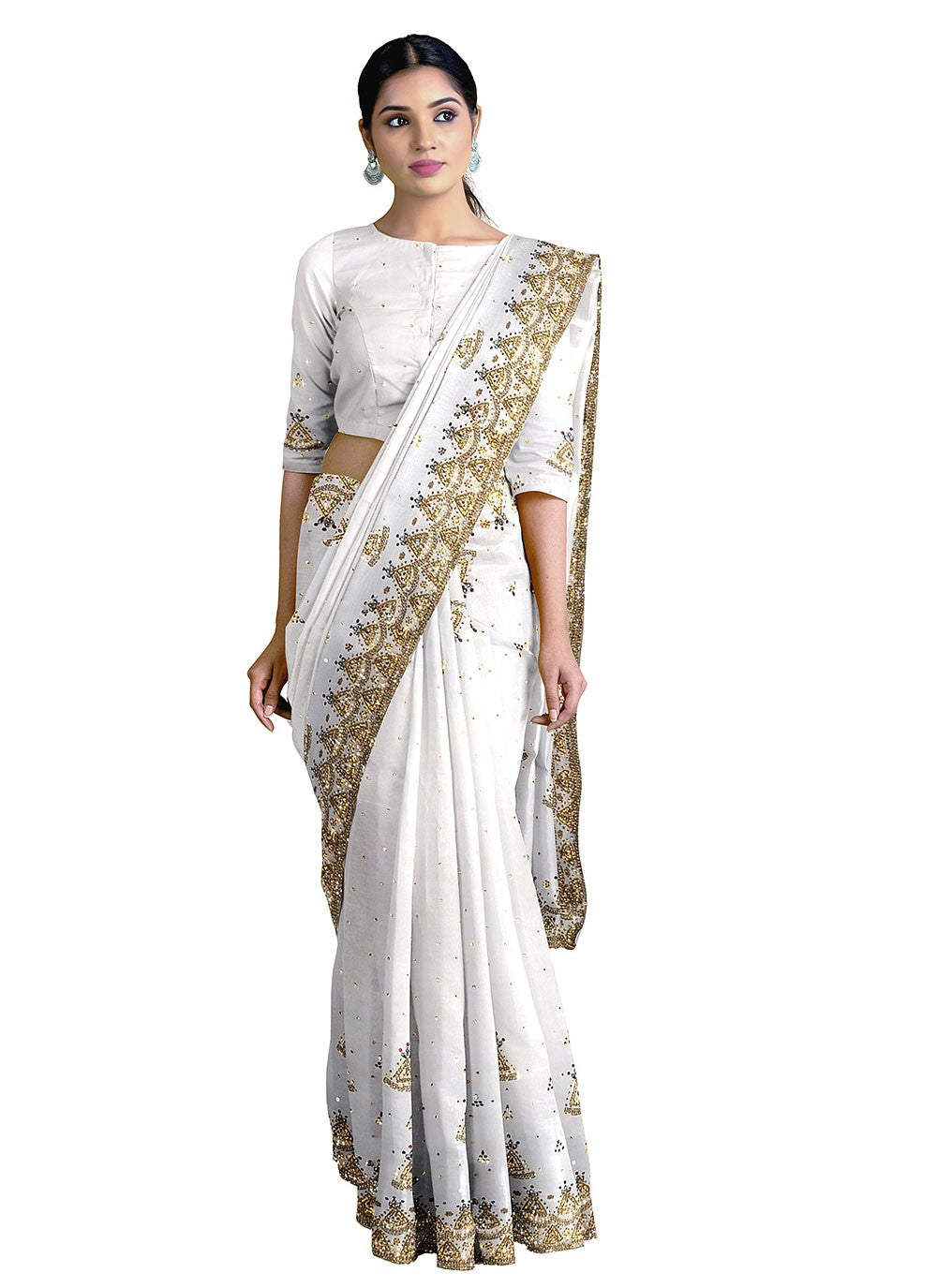 Classic Hand Embroidery Kanjivaram Silk Saree - S0803