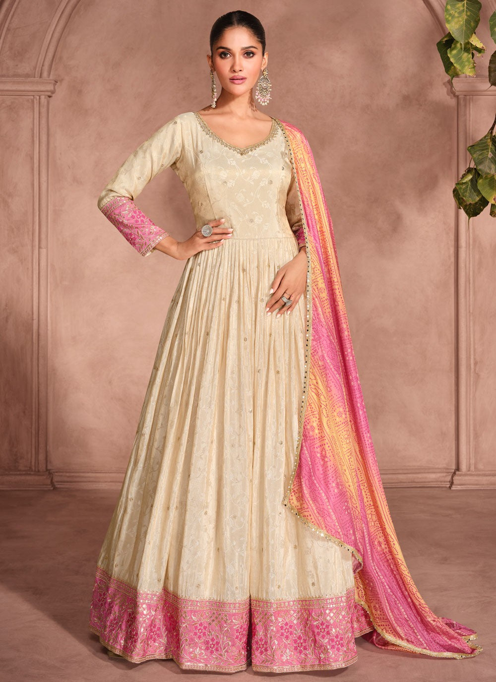 Jacquard Silk Gown - G1694