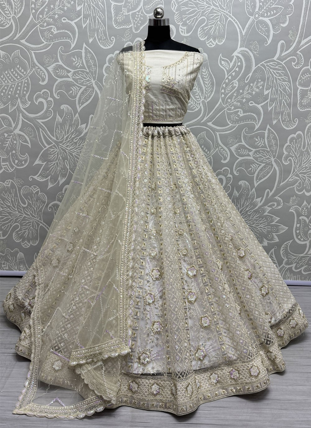 Dimond Net A - Line Lehenga - L2980