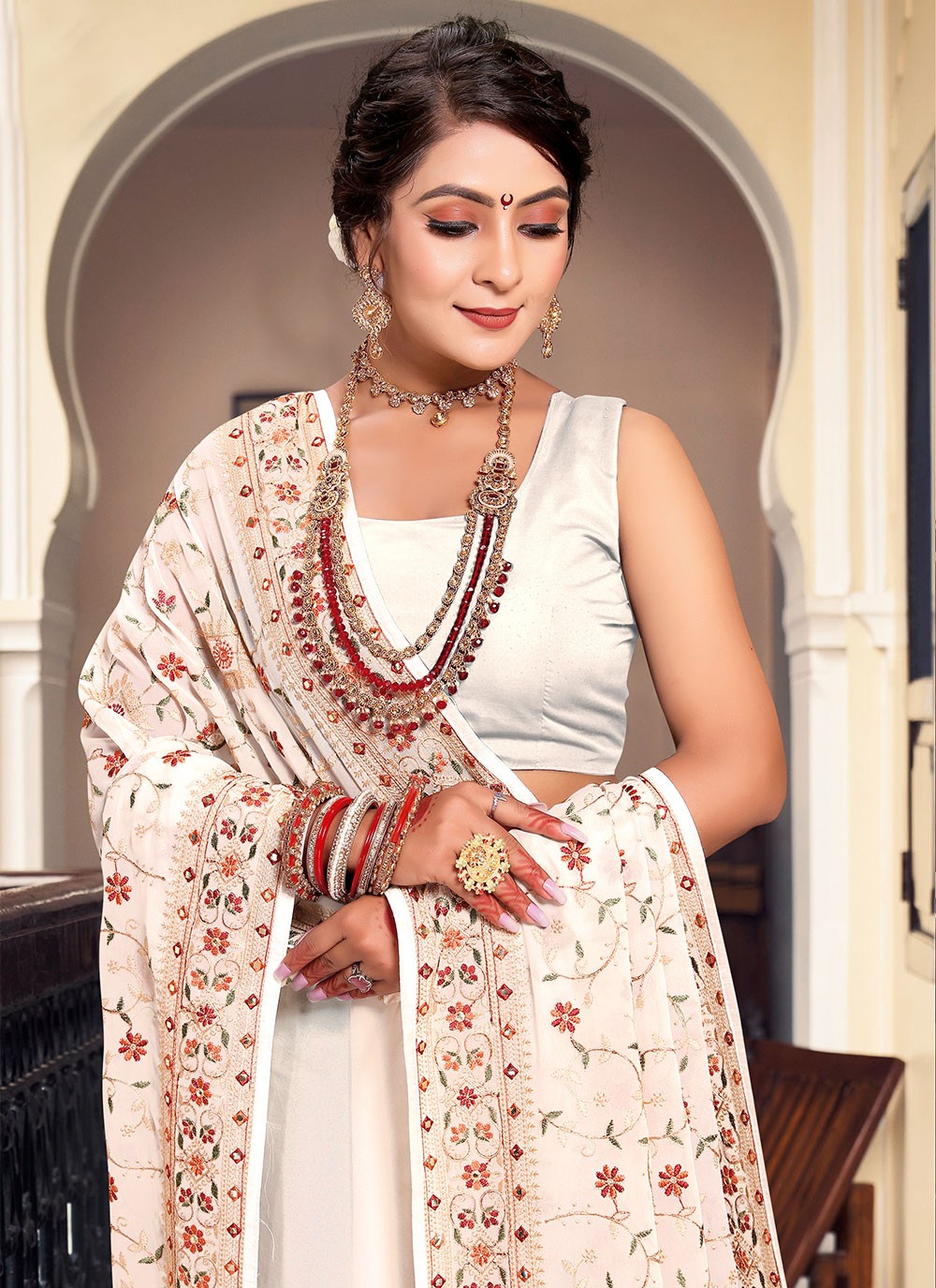 Classic Embroidered Georgette Saree - S4660