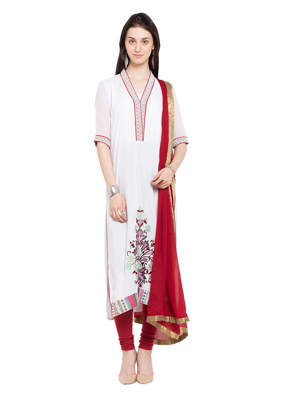 Faux Georgette Churidar Suit - T358