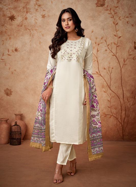 Chanderi , Viscose Pant Style Suit - T3187