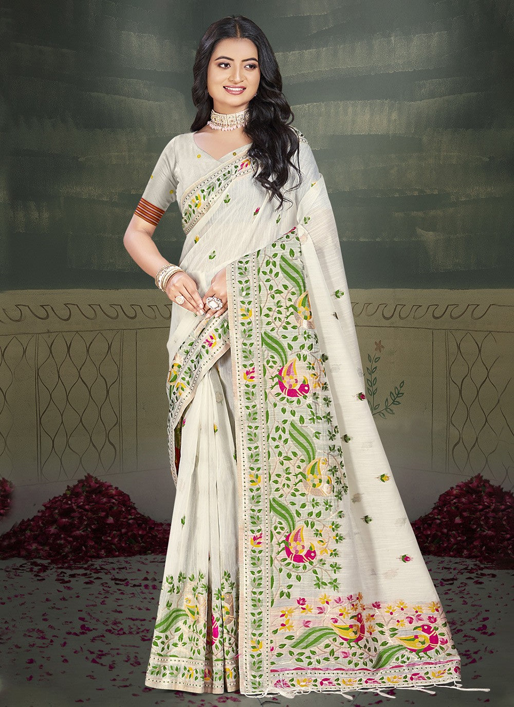 Contemporary Weaving Zari Silk Saree - S9026