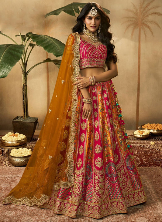 Embroidered Banarasi Silk A - Line Lehenga - L1374