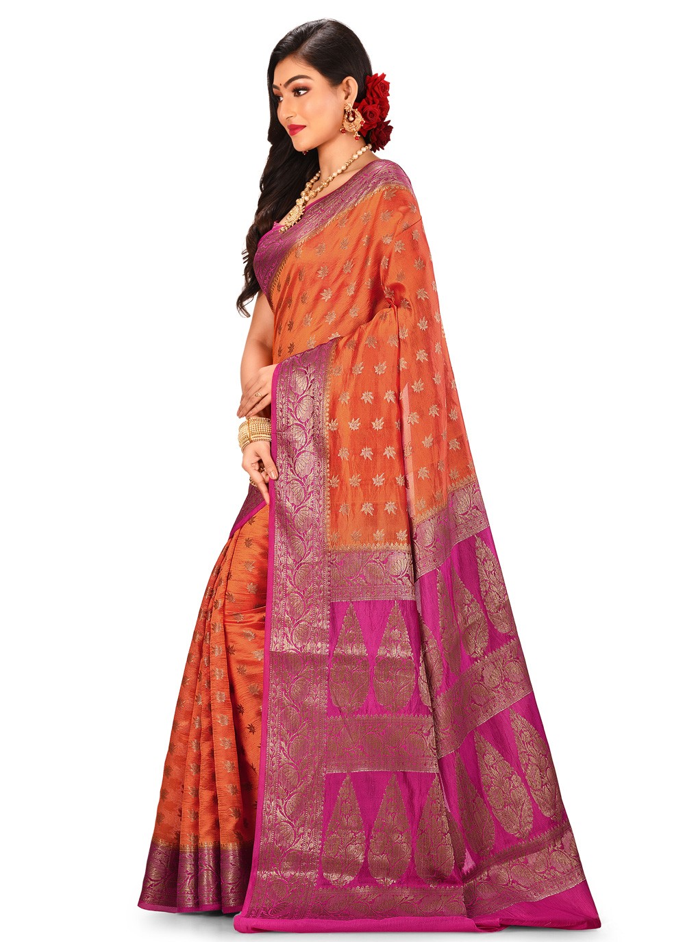 Contemporary Weaving Zari Banarasi Silk Saree - S0376