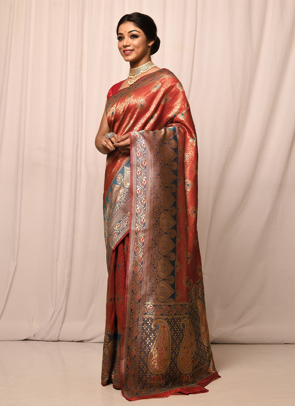 Traditional Embroidered Silk Saree - S1557