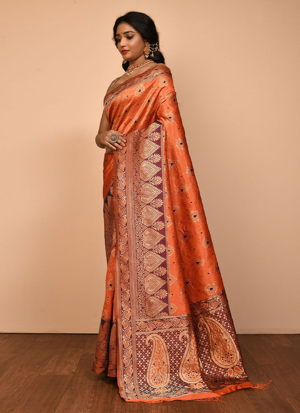 Traditional Embroidered Silk Saree - S1557