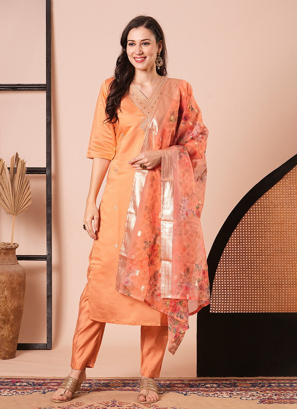 Silk Pant Style Suit - T4198