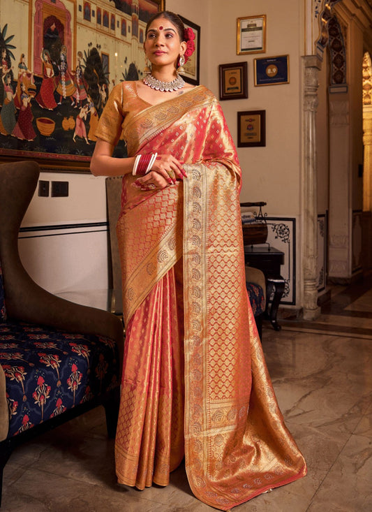 Classic Swarovski Silk, Tissue Saree - S6755