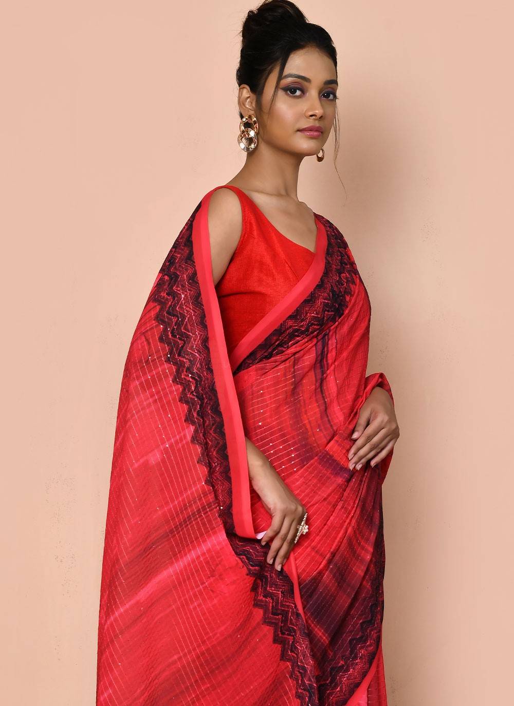 Trendy Printed Faux Georgette Saree - S2991