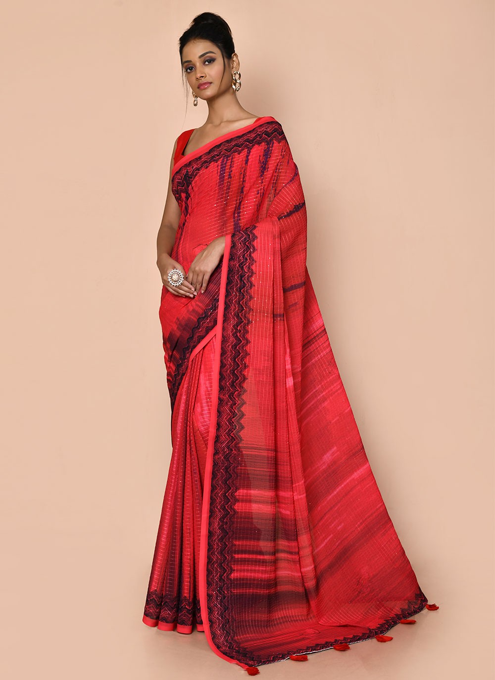 Trendy Printed Faux Georgette Saree - S2991