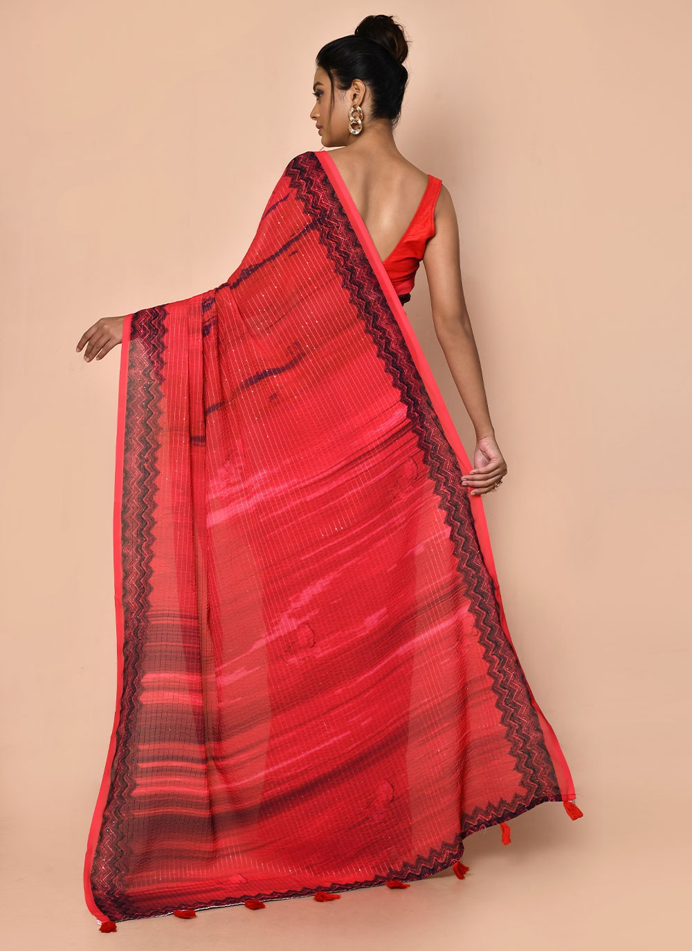 Trendy Printed Faux Georgette Saree - S2991