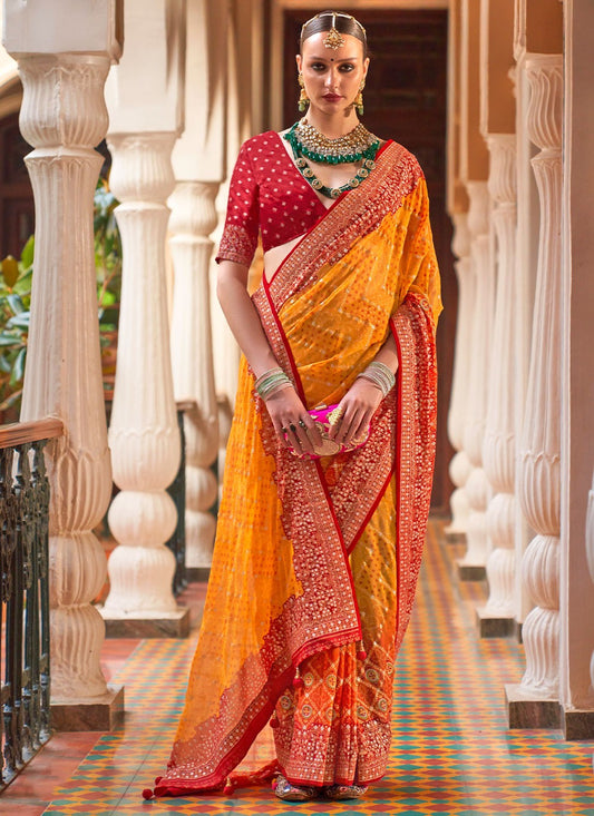 Saree Border Work Georgette Saree - S2945