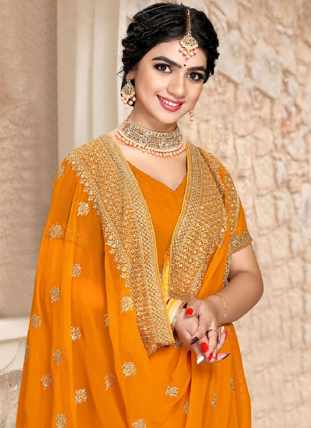 Saree Embroidered Georgette Saree - S2528