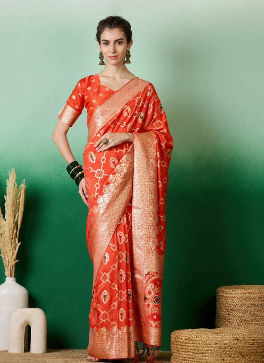 Traditional Jacquard Work Cotton Saree - S7010