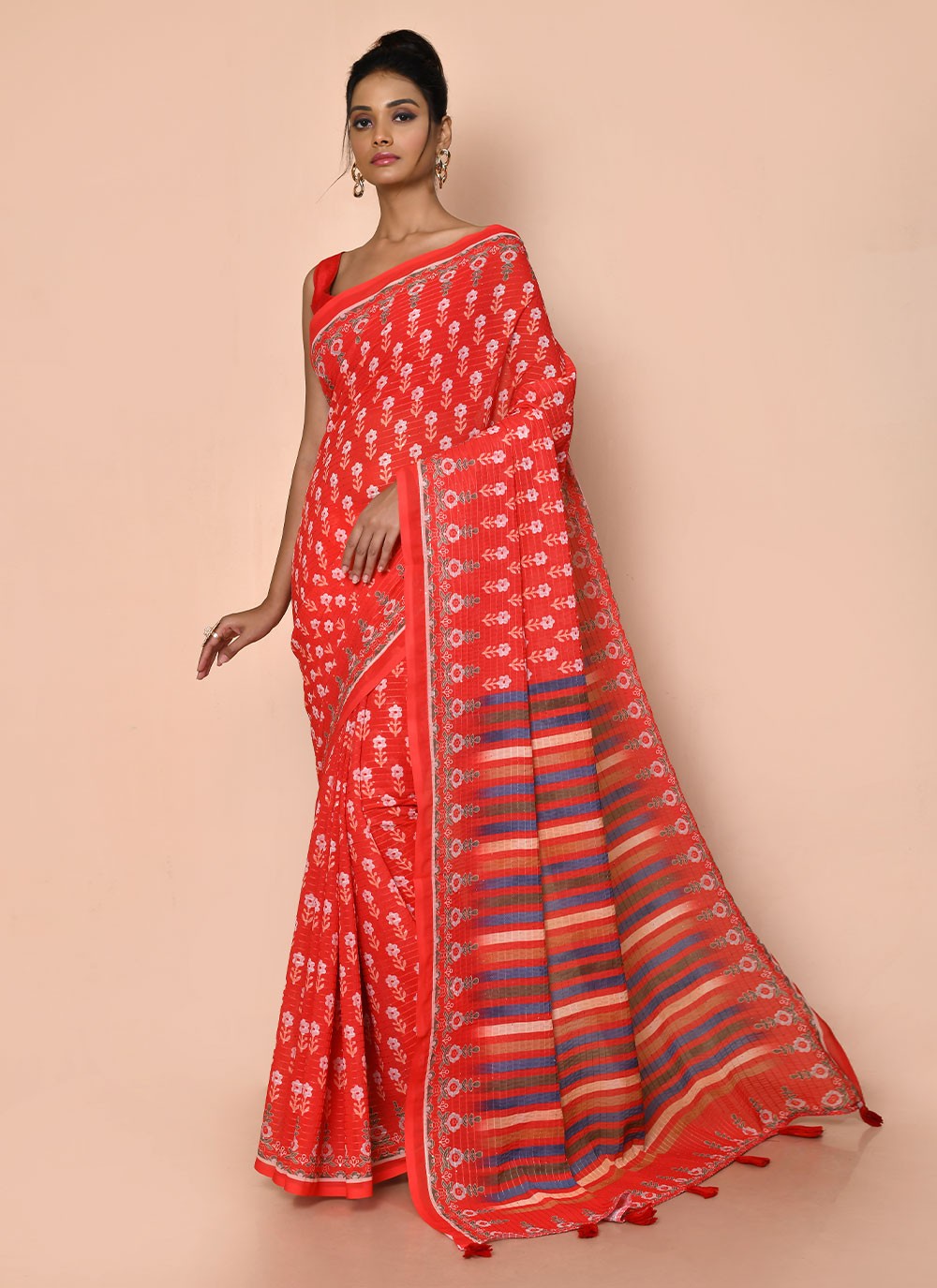 Trendy Printed Faux Georgette Saree - S2991