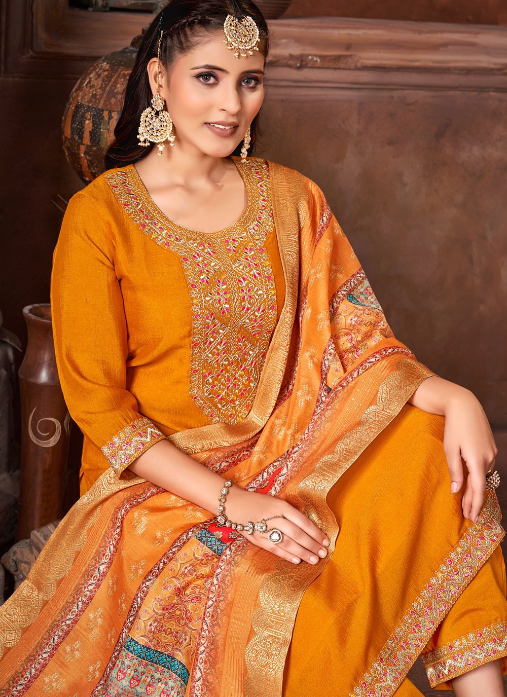 Vichitra Silk Salwar Suit - T3865