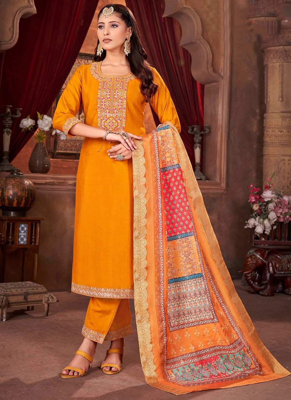 Vichitra Silk Salwar Suit - T3865