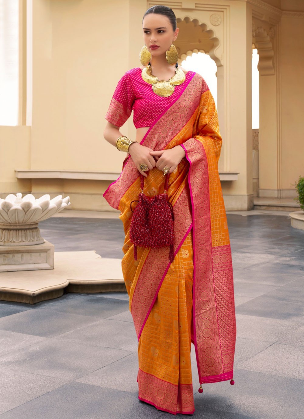 Classic Weaving Zari Banarasi Silk Beige Saree - S11078