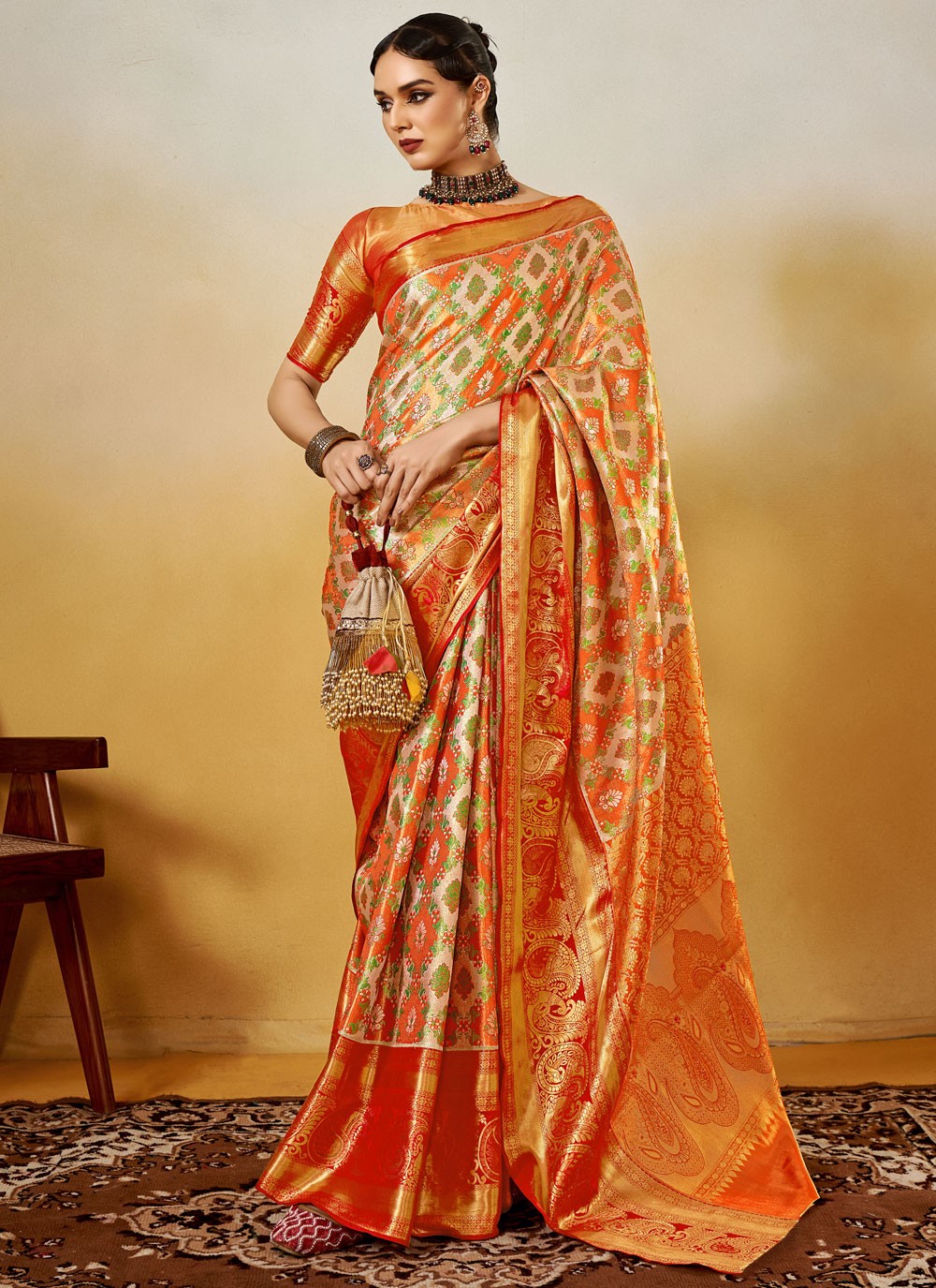 Designer Weaving Zari Silk Green Saree - S10941