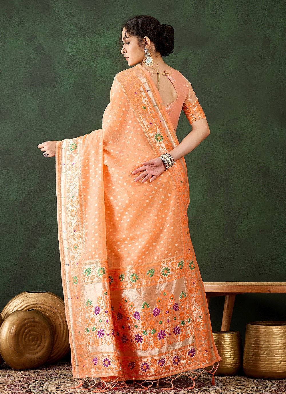 Contemporary Woven Cotton Saree - S8317