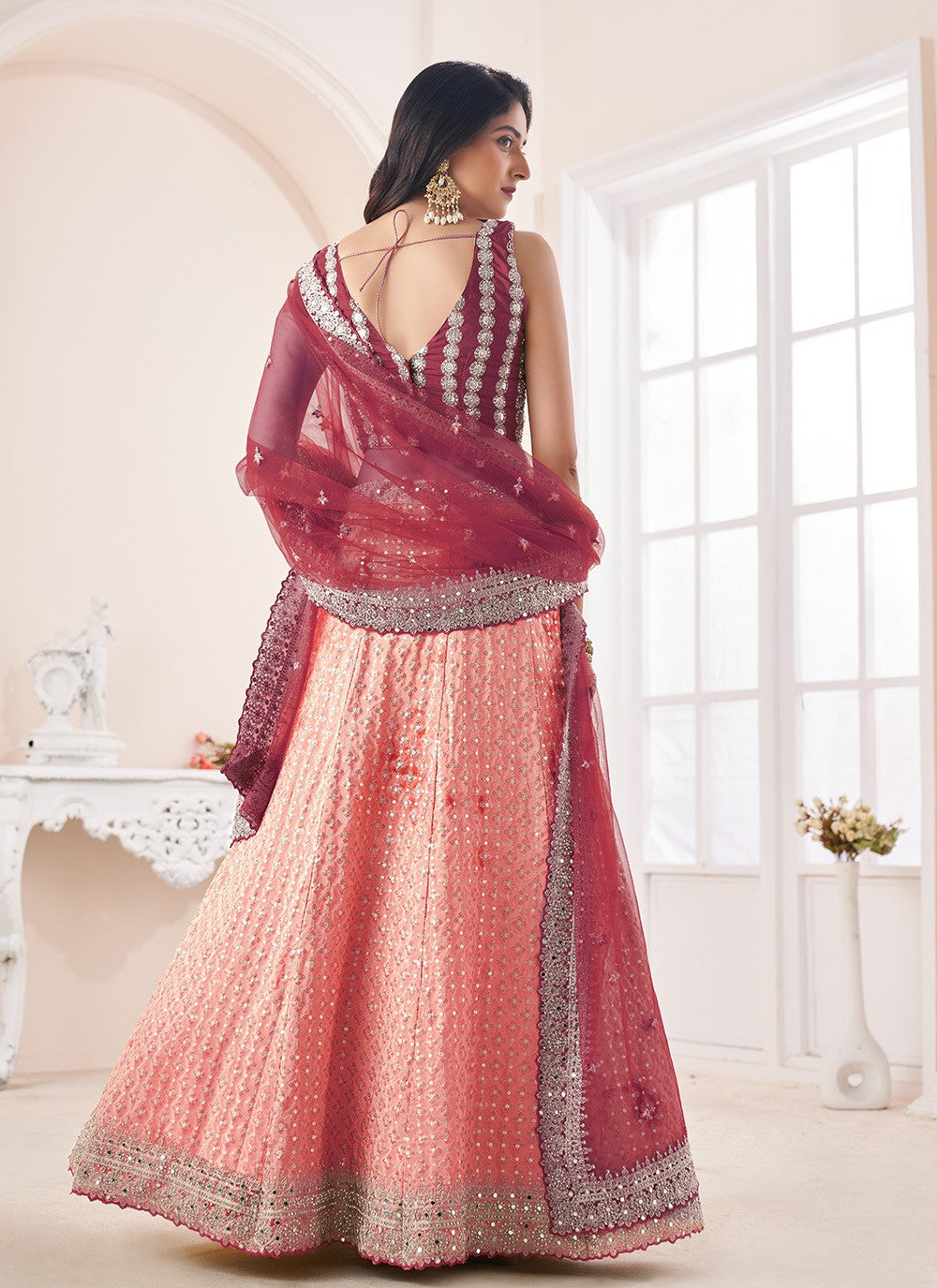 Cutdana Net Lehenga - L3169