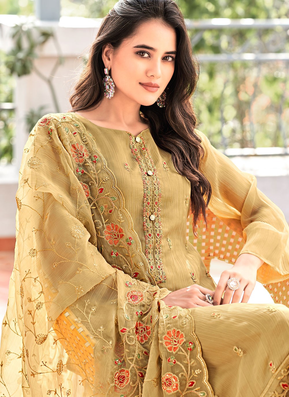 Embroidered Chiffon Salwar Suit - T4464