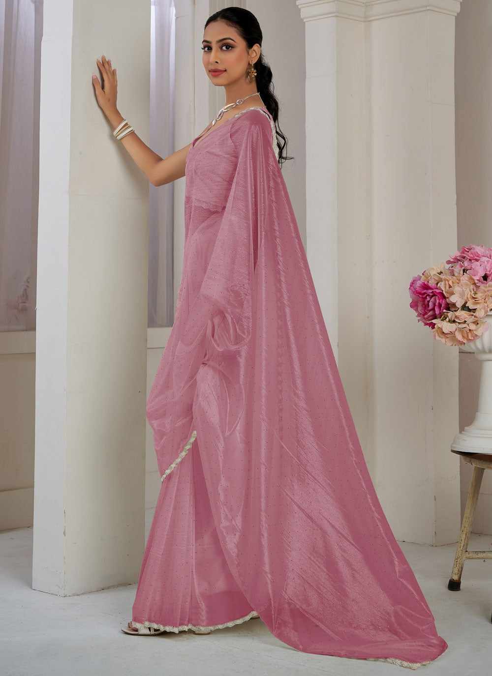 Classic Cutdana Net, Organza Saree - S10577