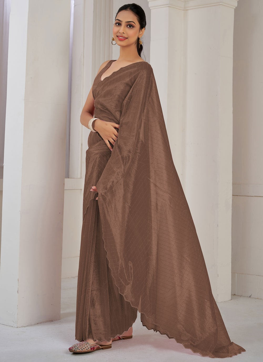 Classic Cutdana Net, Organza Saree - S10606