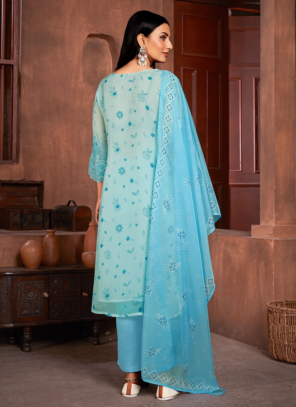 Muslin, Organza Salwar Suit - T2759