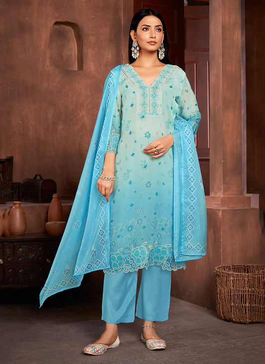 Muslin, Organza Salwar Suit - T2759