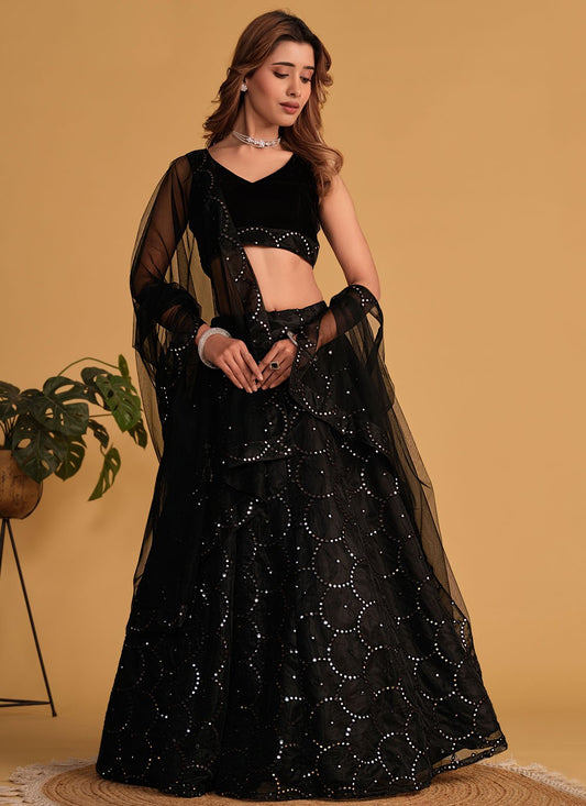 Embroidered Net, Organza A - Line Lehenga - L1512