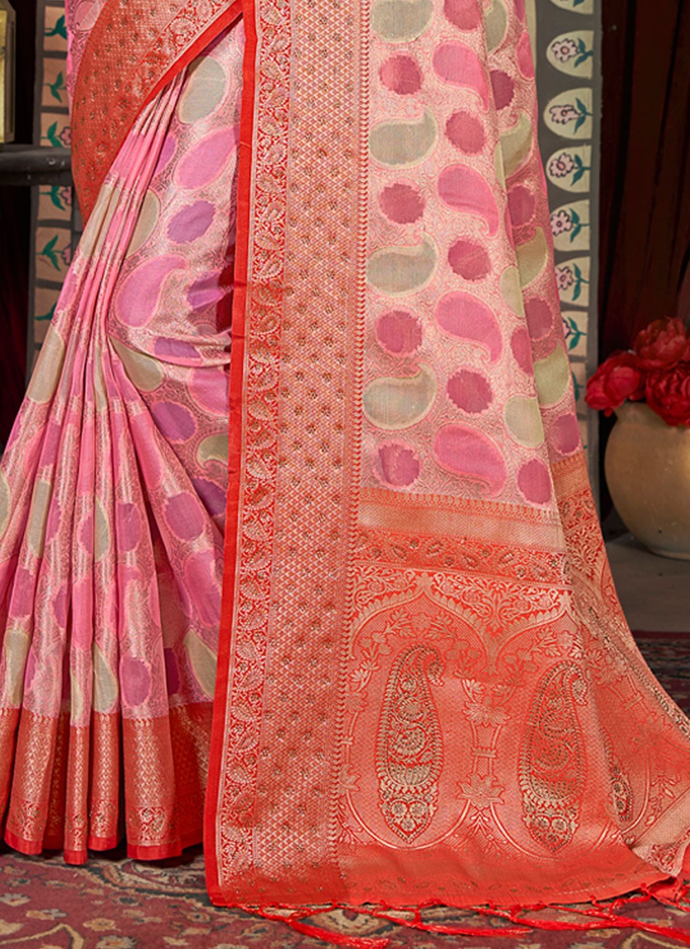 Classic Embroidered Organza Saree - S2553