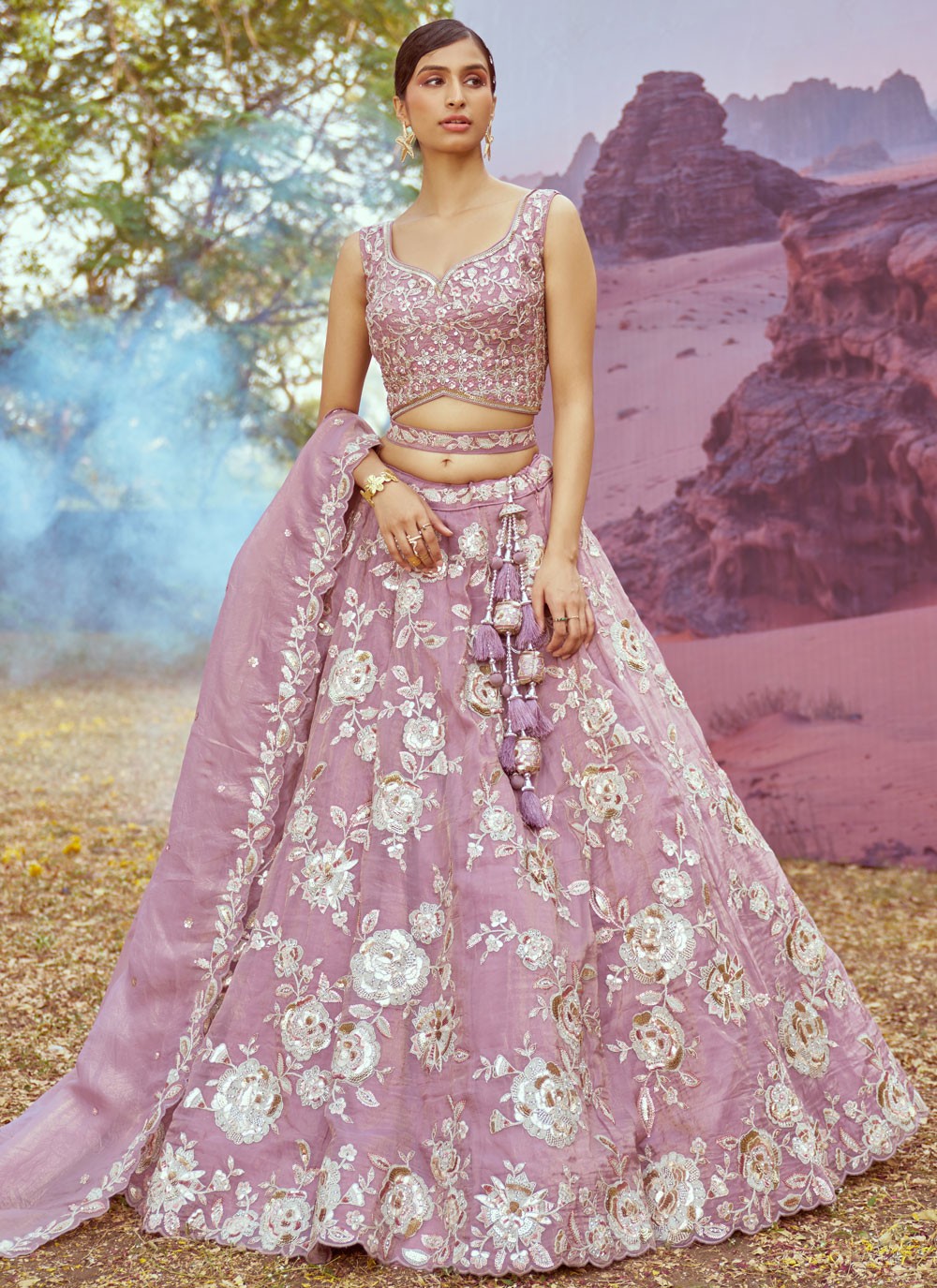 Beads Organza A - Line Lehenga - L2914