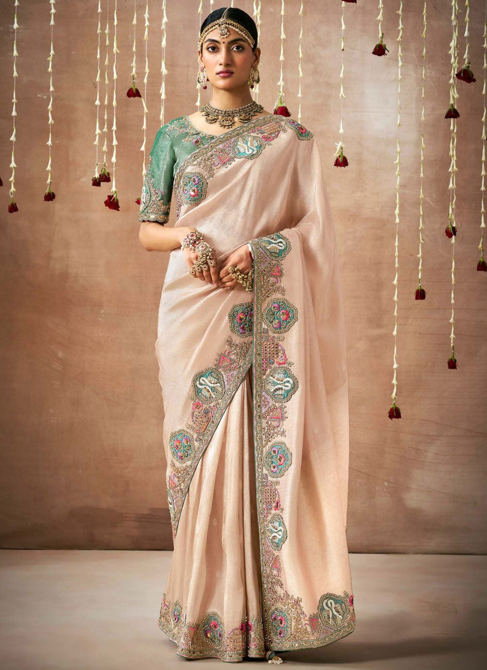 Contemporary Embroidered Organza, Silk Saree - S8348