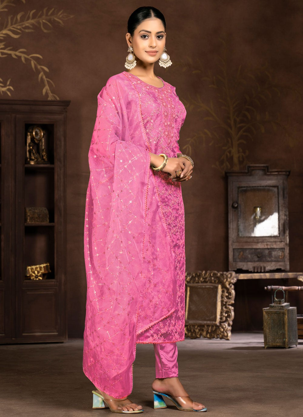 Organza Pant Style Suit - T2093