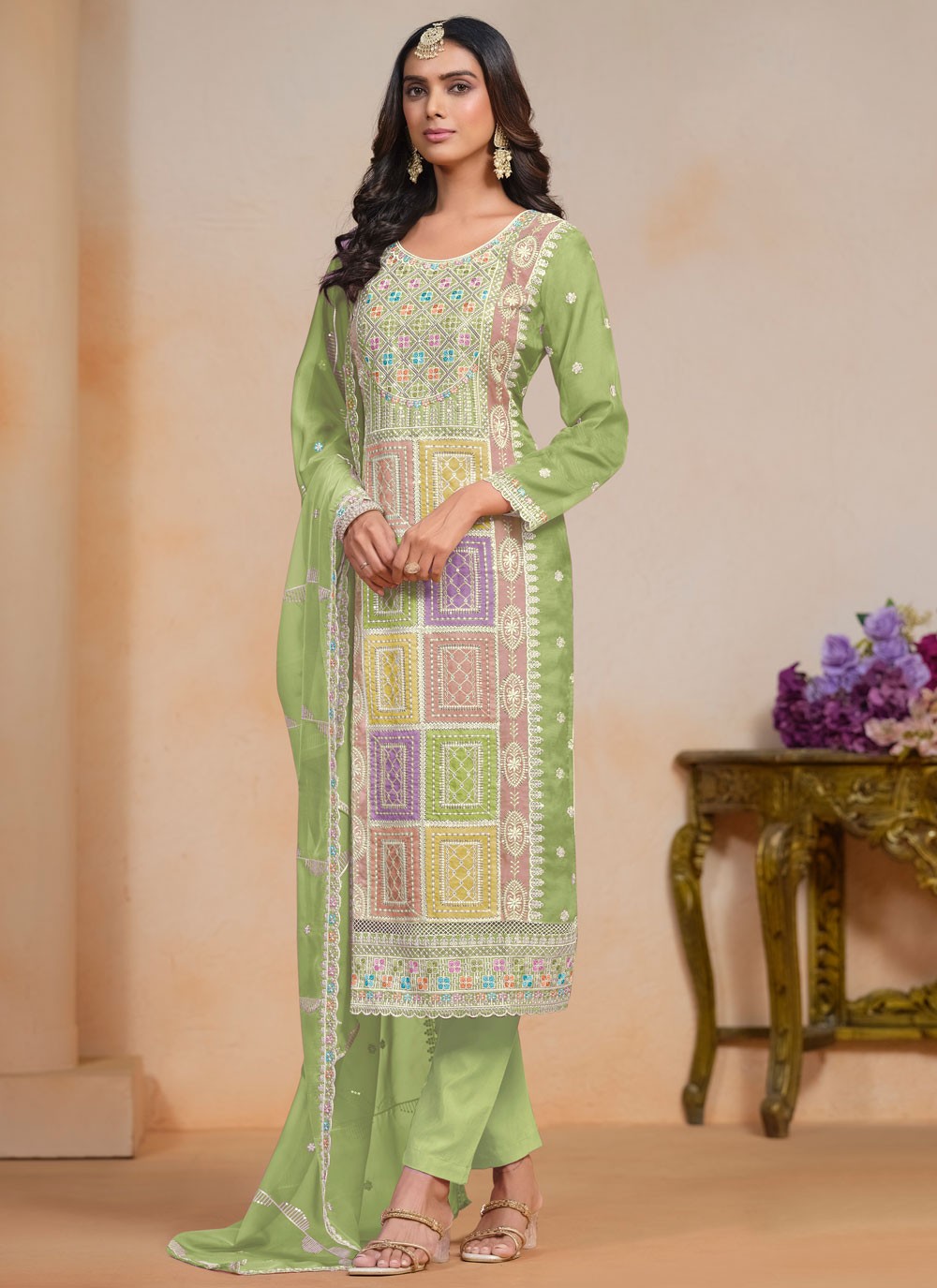 Organza Salwar Suit - T3660