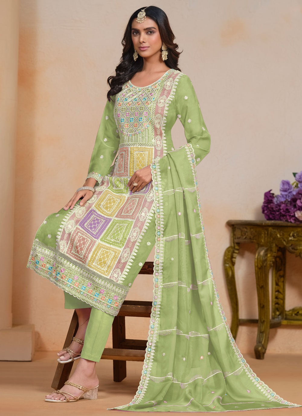 Organza Salwar Suit - T3660