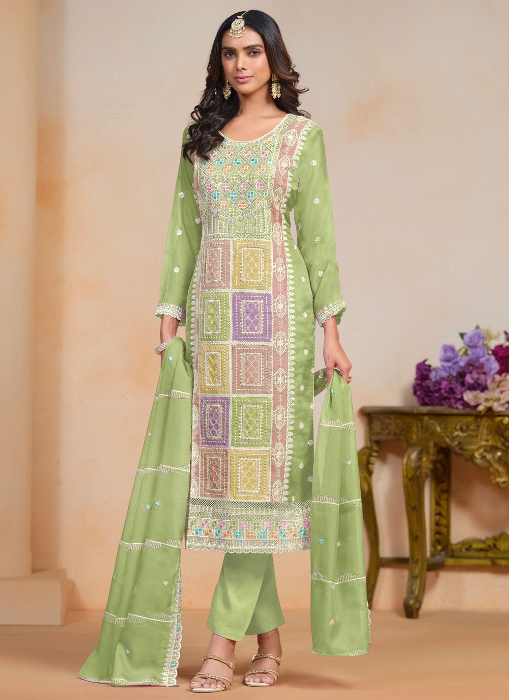 Organza Salwar Suit - T3660