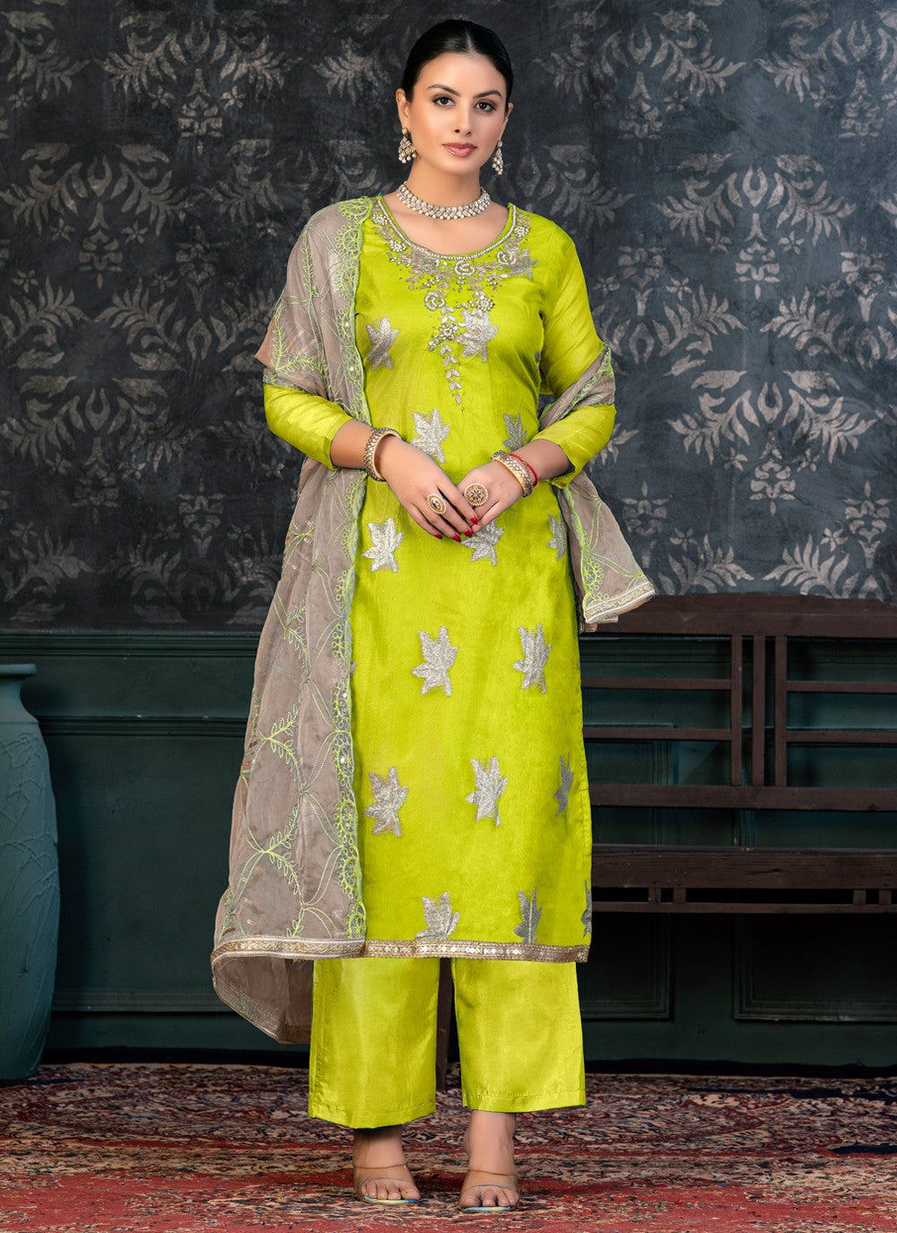 Organza Salwar Suit - T1384