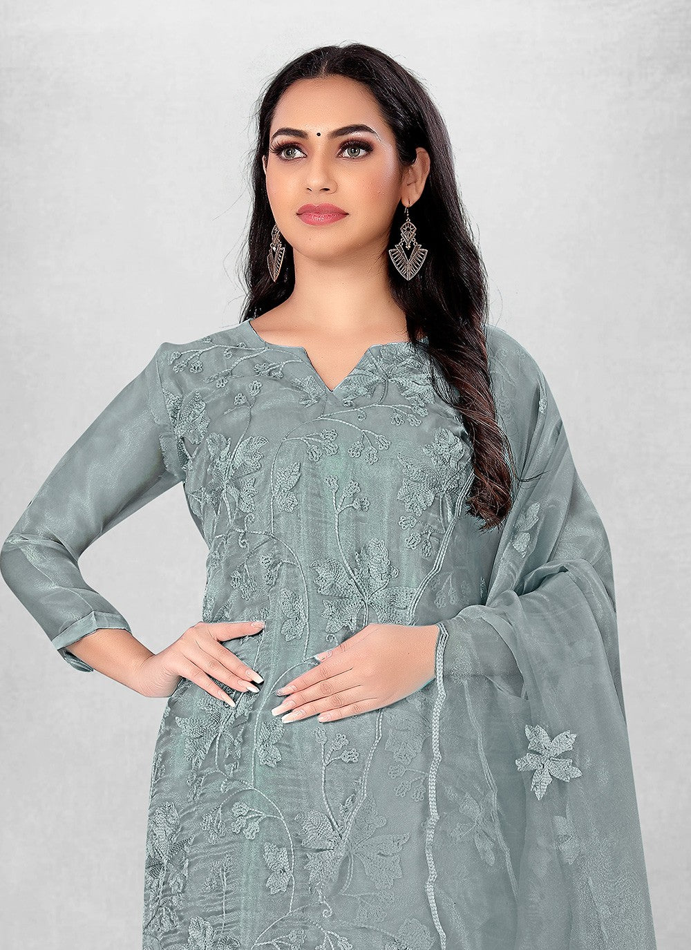 Organza Churidar Suit - T1822