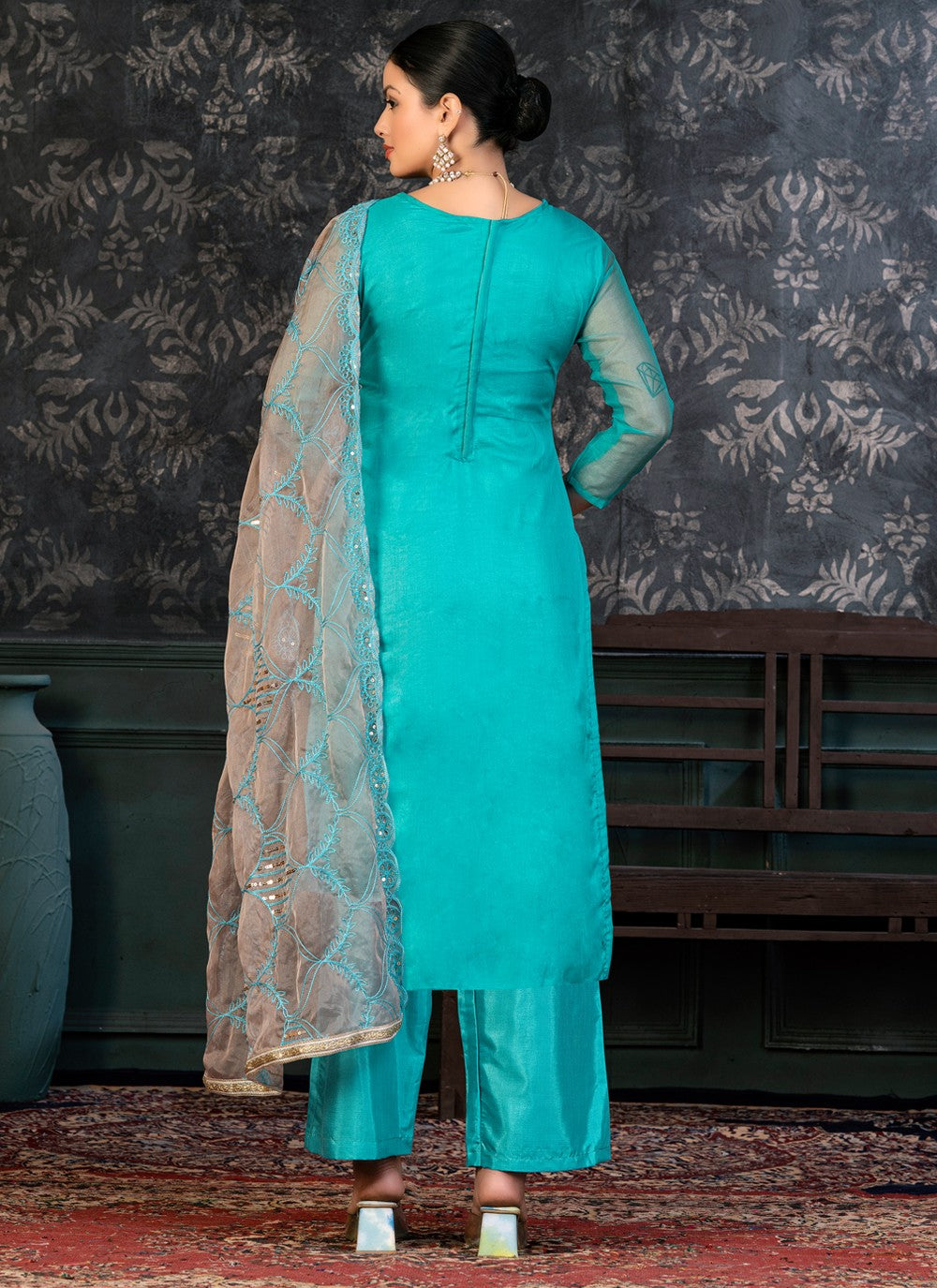 Organza Salwar Suit - T1384