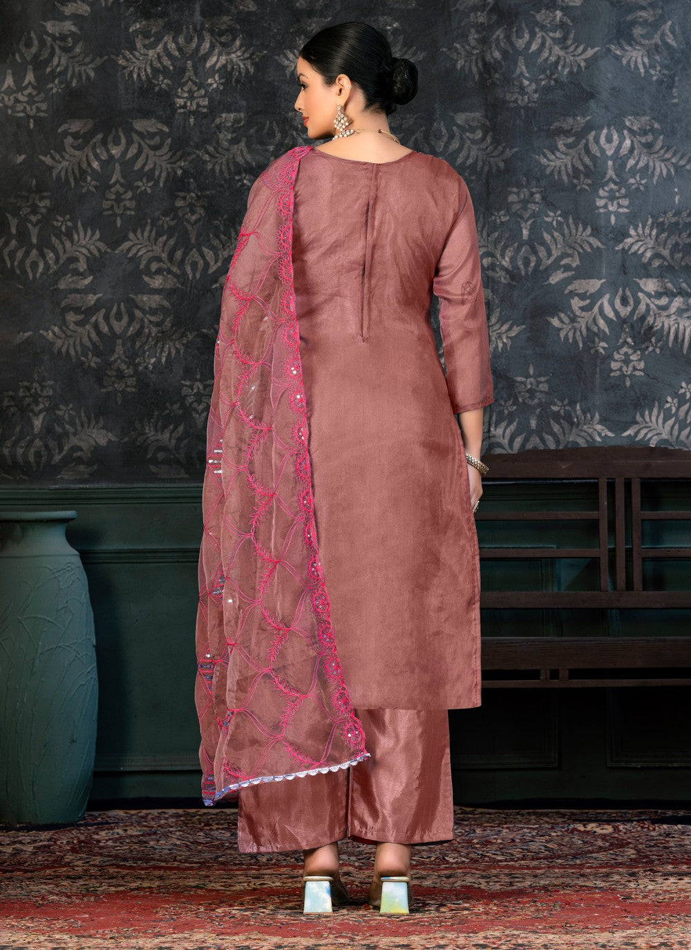 Organza Salwar Suit - T1384