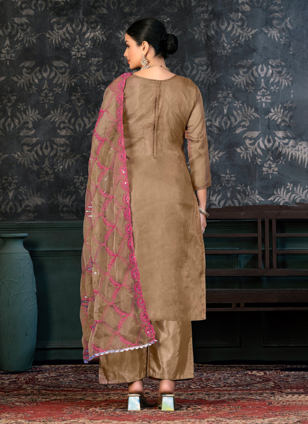 Organza Salwar Suit - T1384