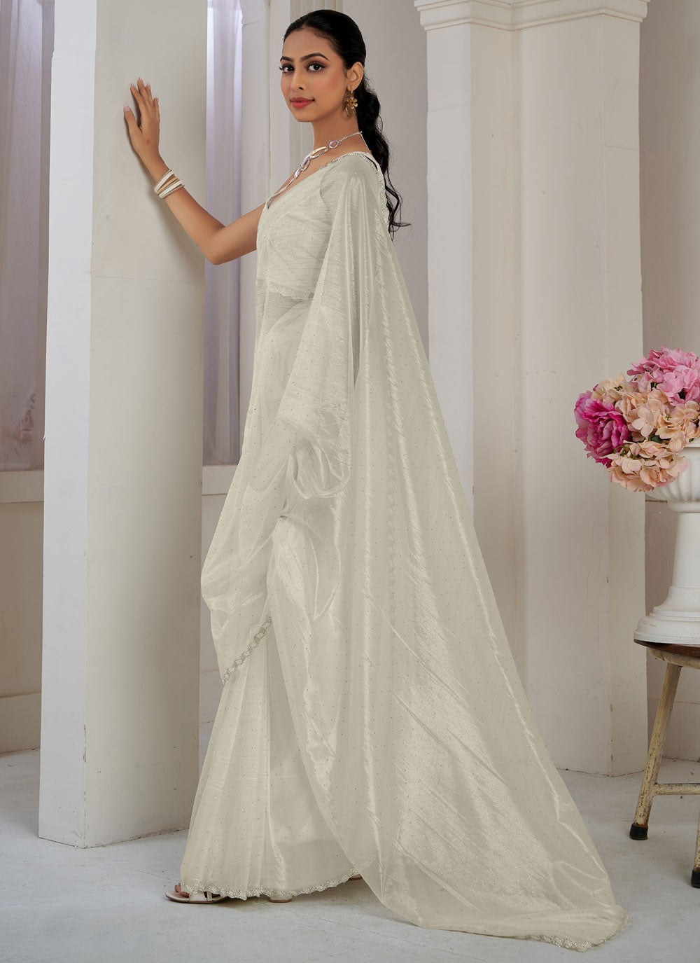 Classic Cutdana Net, Organza Saree - S10577