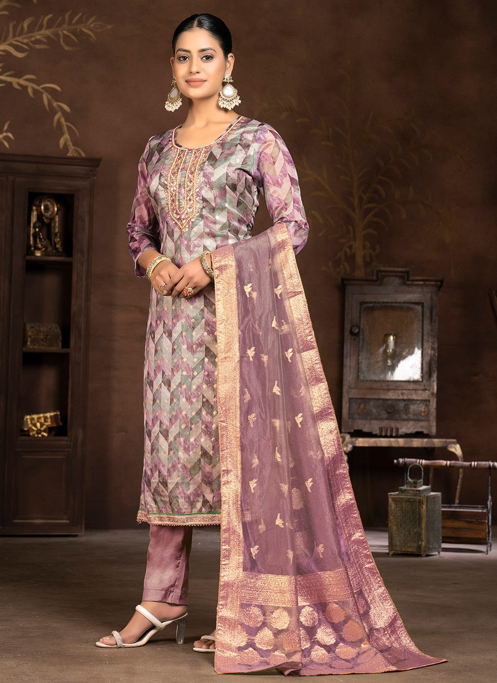 Organza Salwar Suit - T2047