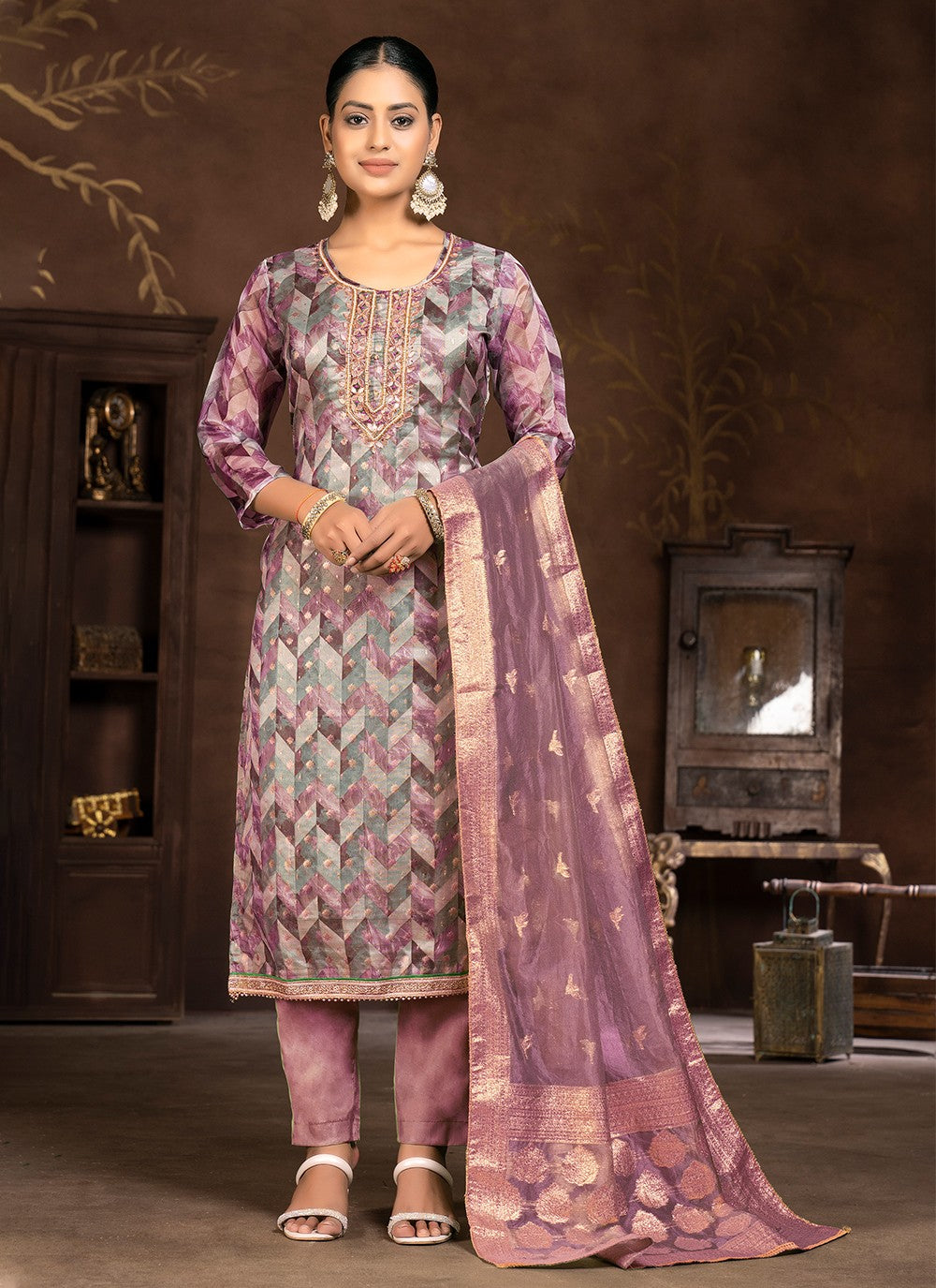 Organza Salwar Suit - T2047