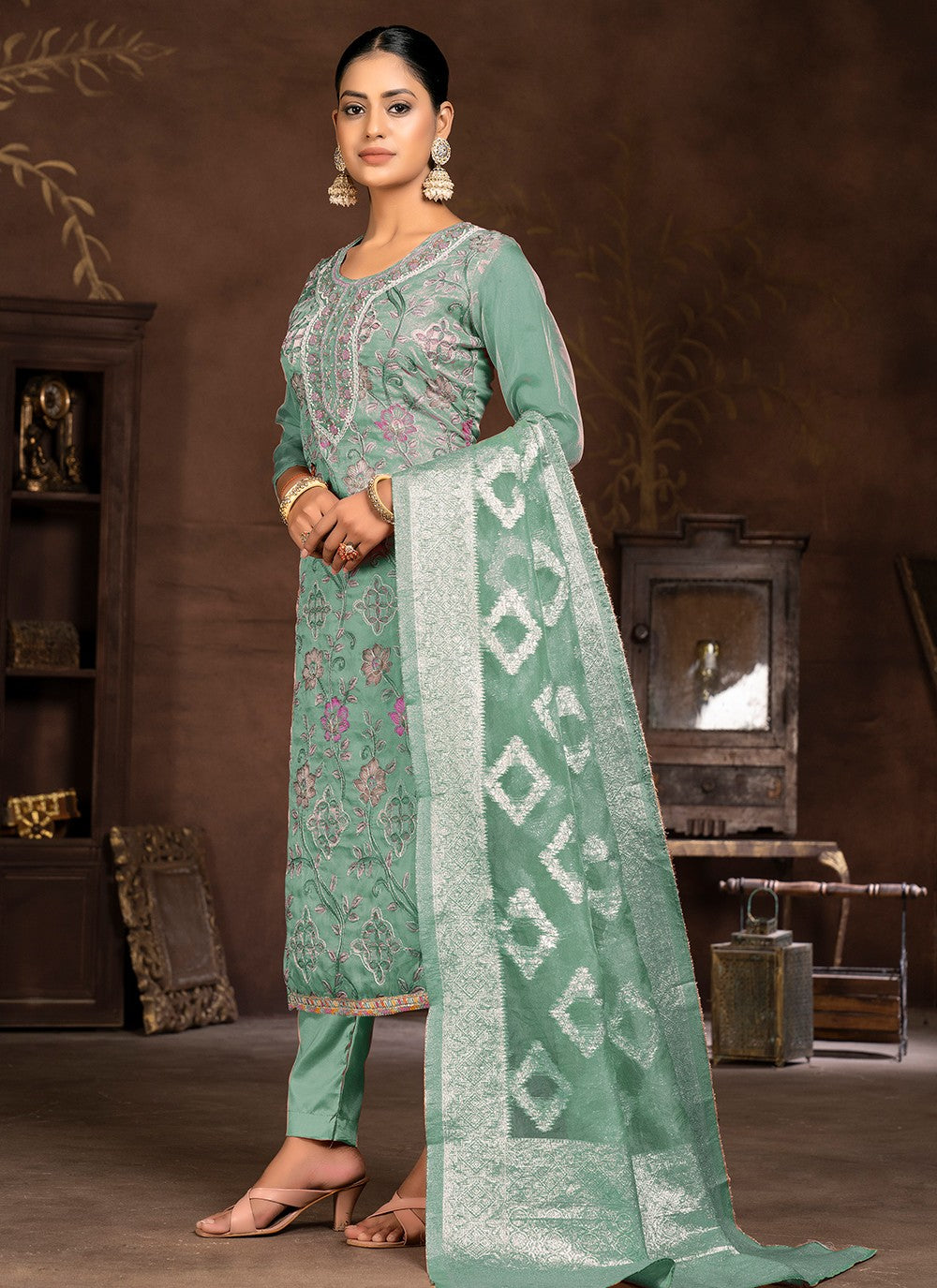 Organza Salwar Suit - T2102